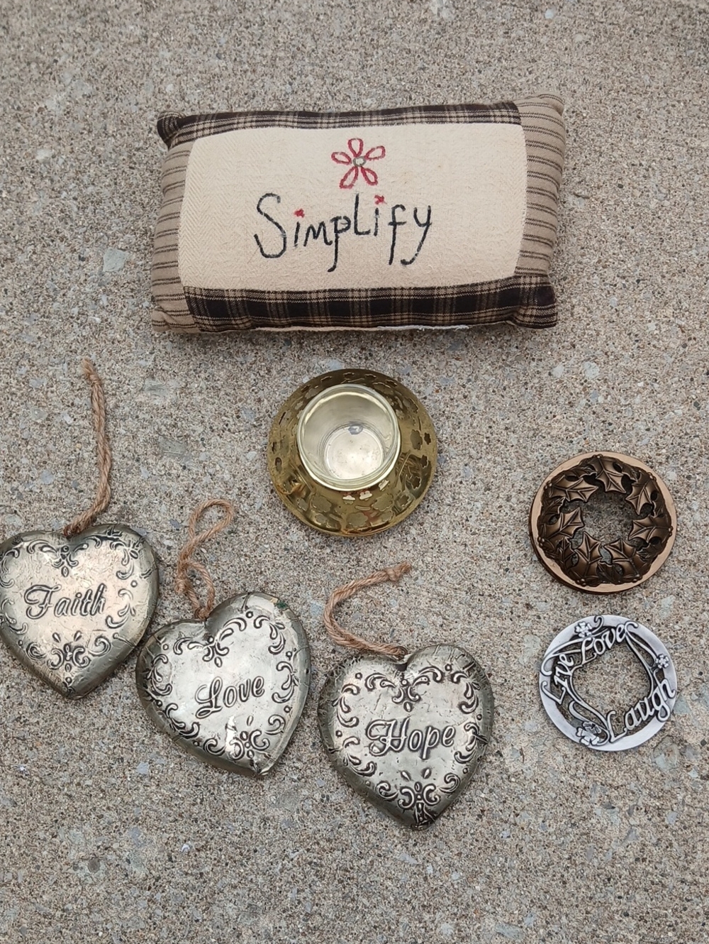 Bundle of Candle Holders & Toppers, Mini Pillow and Ornaments